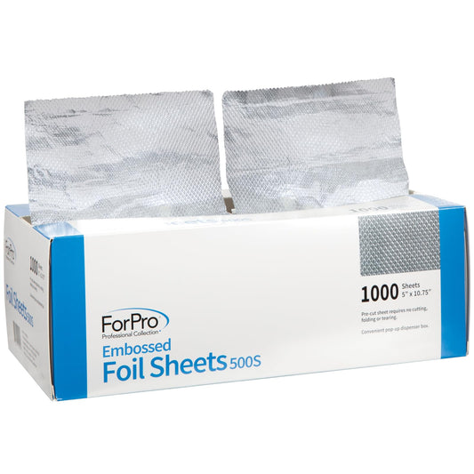 Forpro Professional Collection Embossed Foil Sheets 500S, Aluminum Foil, Pop-Up Foil Dispenser, Hair Foils For Color Application