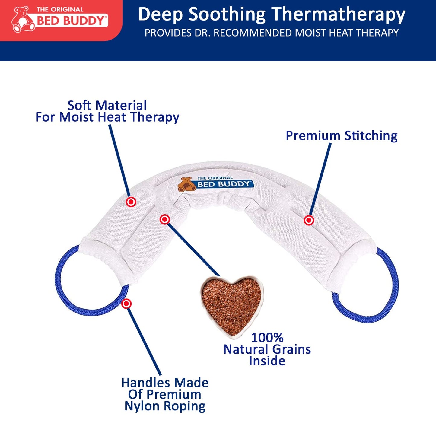 Bed Buddy Neck Heating Pad and Microwave Heating Pad, Heated Neck Wrap - Heating Pad For Neck, Sore Muscles - Microwavable Neck Heating Pad, Heating Pad For Cramps, Neck Warmer