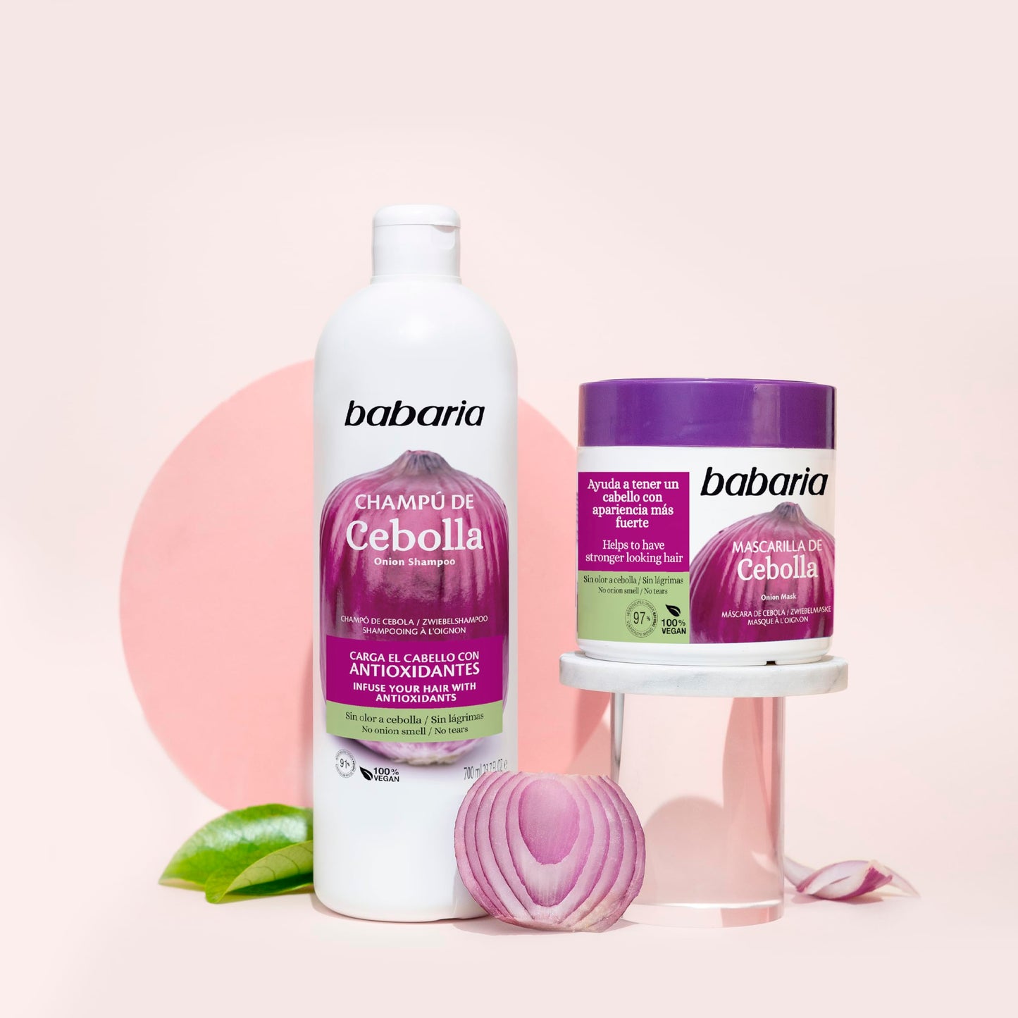 Babaria Onion Hair Mask - No Smell, No Tears - Purifying and Antioxidant Properties - Improves Hair Growth - Adds Gloss and Shine - Reduce Itchy Scalp, Dandruff, and Frizz - 13.5 oz Masque