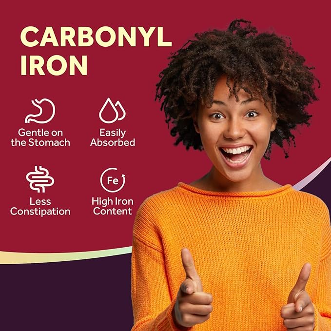 Doctor's Recipes Iron Supplement 65 mg with Vitamin C - Maximized Absorption & Stomach Friendly Iron Pills for Red Blood Cells Formation, Heart, Brain & Immunity Health - Vegan Non-GMO 120 Iron Tabs