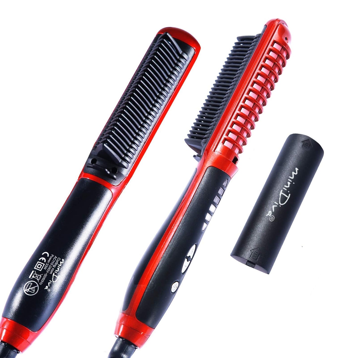Minidiva 2-In-1 Hair Curler And Straightener With Anti-Scald, 30S Fast Ceramic Heating, 6 Heat Levels, Auto Off, 360 Swivel Cord