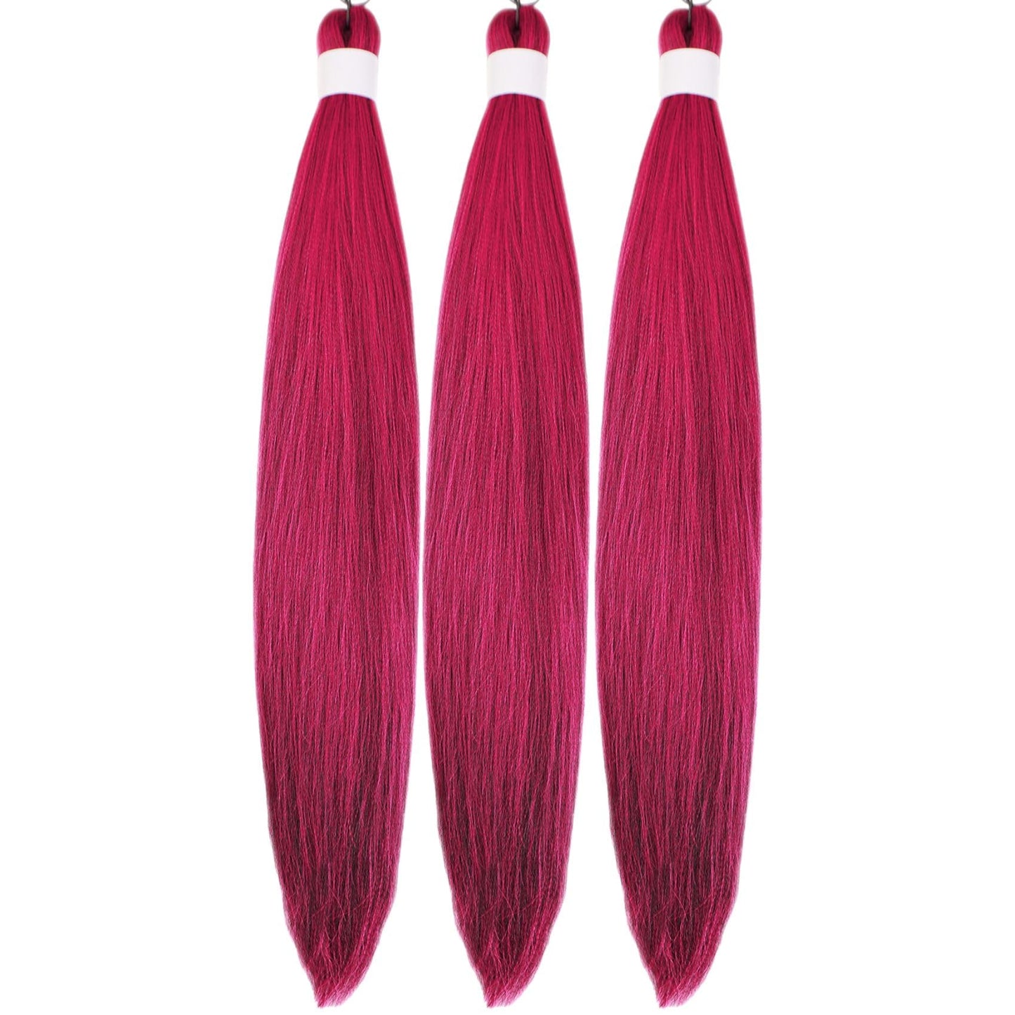 Gozill Red Braiding Hair Pre Stretched Dark Pink Kanekalon Prestretched Braiding Hair Ez Braid Knotless Hypoallergenic Colored B