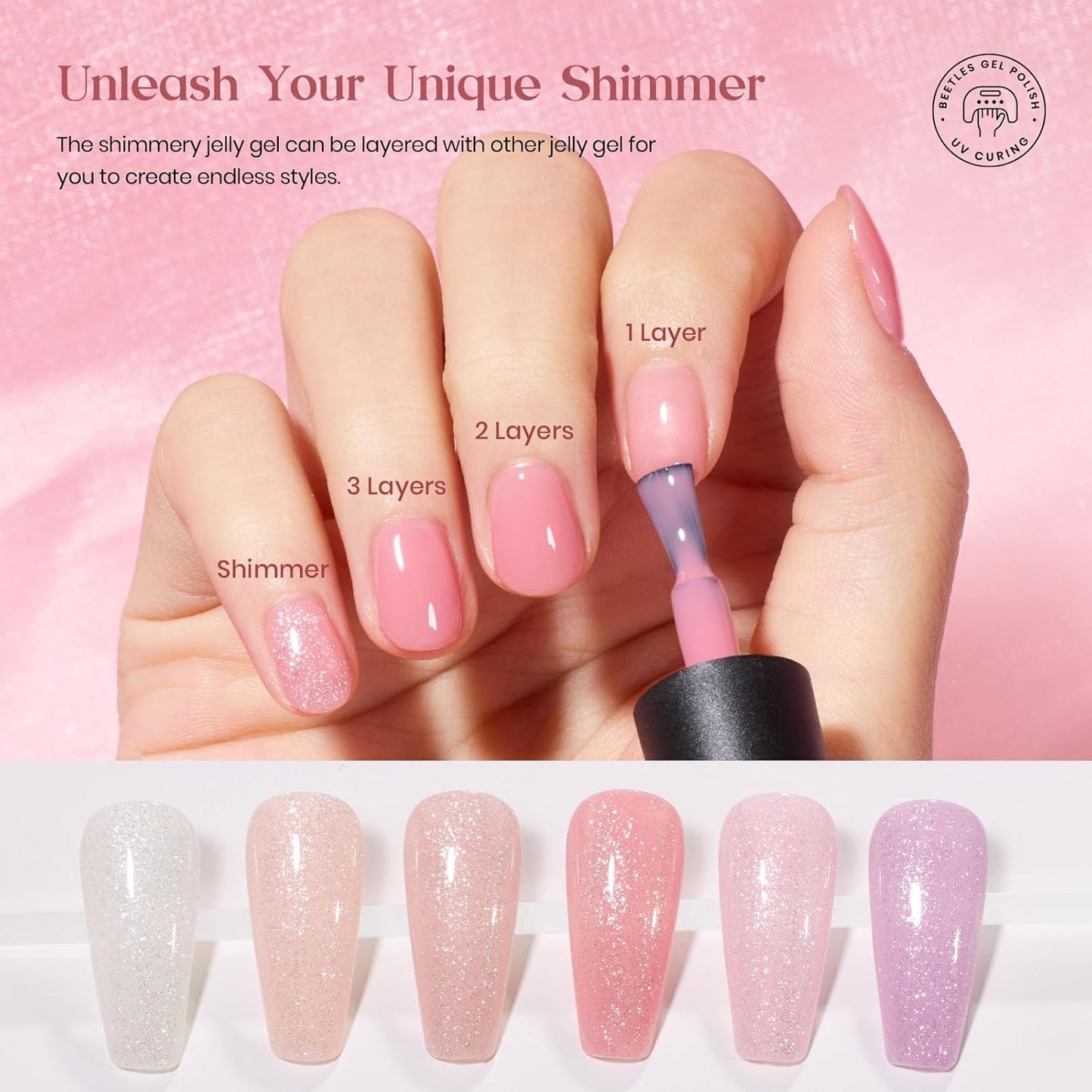 44-Piece Gel Nail Polish Kit | UV Light | 24 Colors | Base & Top Coats | Gifts for Women