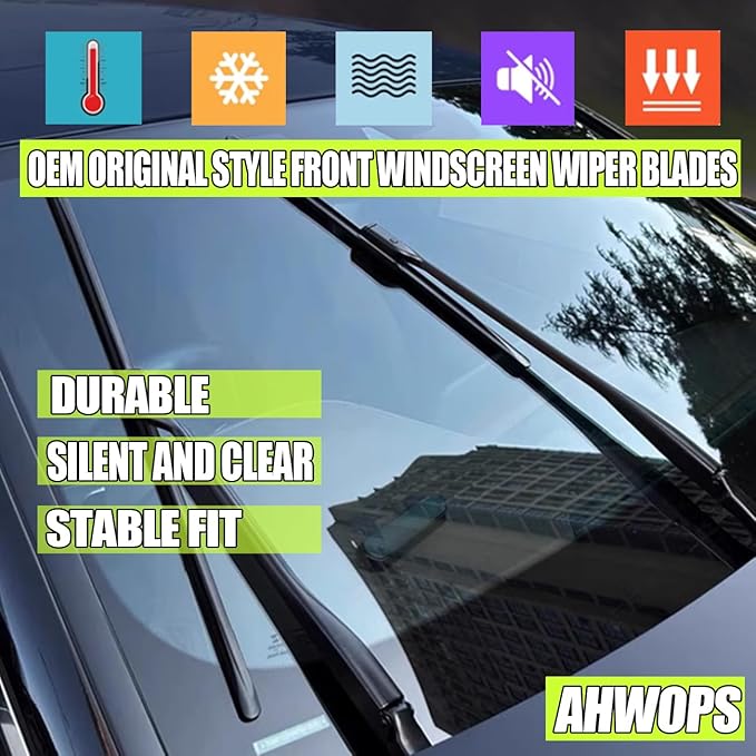 3 Wiper Front and Rear Wiper Blades for Jeep Wrangler JL 2018-2024, OE Original Style (16″/16″ Front/12″ Rear) For My Car