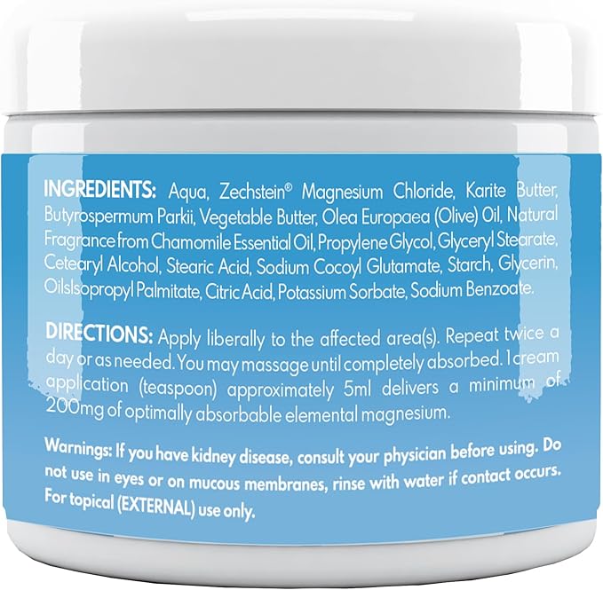 VAL Lombardi Magnesium Lotion | Nighttime Zechstein Magnesium Chloride Cream | Hydrating & Fast-Absorbing | 4oz