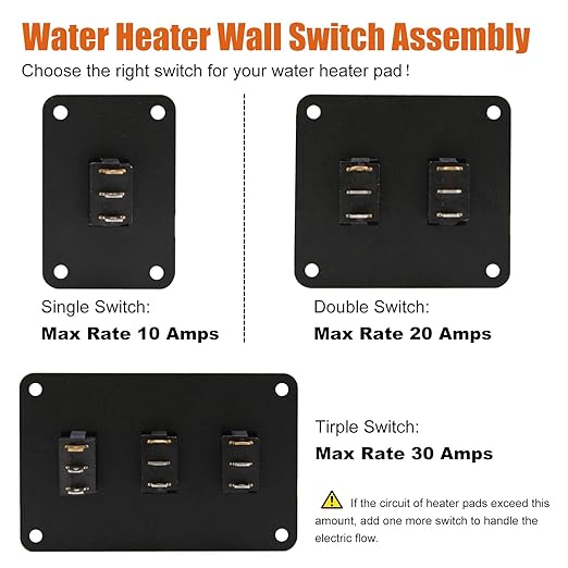 Facon 12Volts Switch Box Panel, 10Amps Rocket On&Off Switch with Red Indicator Light for RV Tank System, IP66 Waterproof Control Gang Kit System for RV Tank Heating Pad