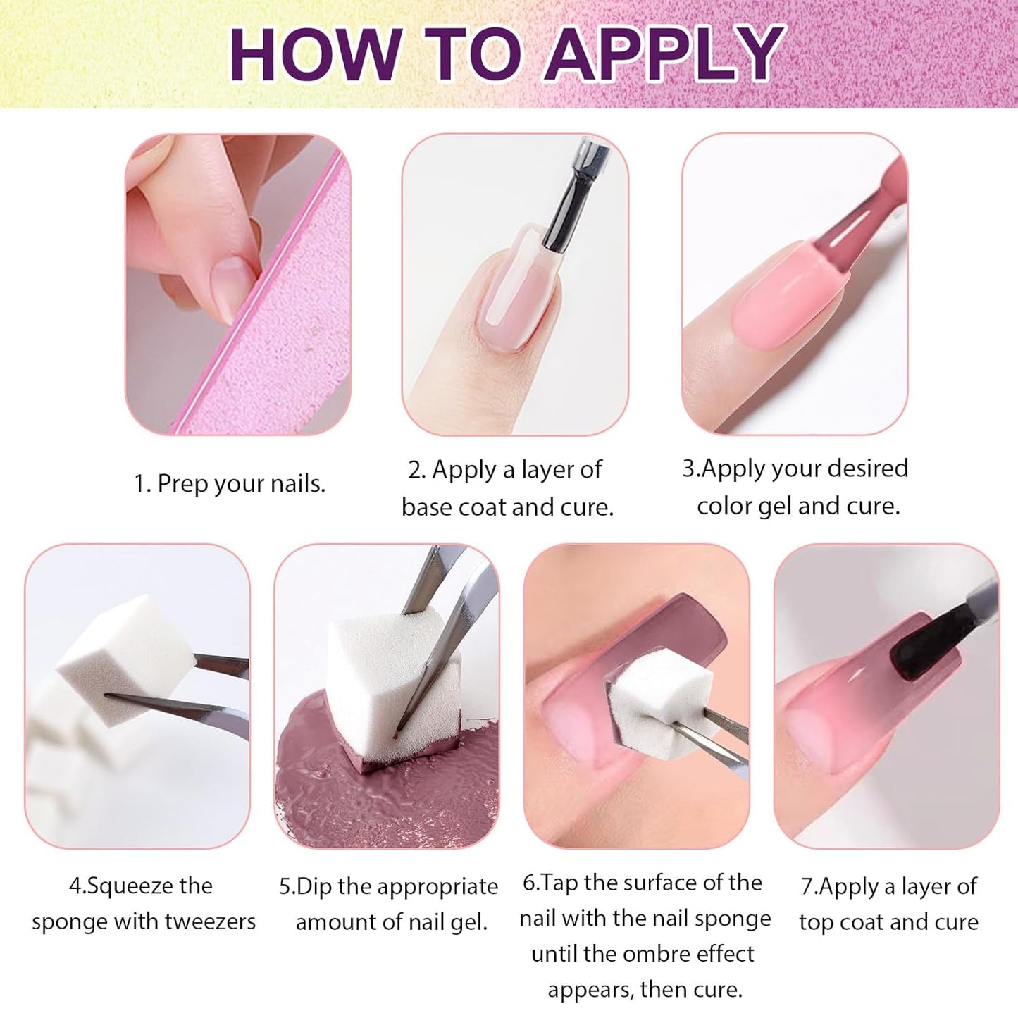 Gradient Painting Gel, 16 Colors Ombre Nail Polish for Pigmented Pat Painting Gel Nude White＆Black Color French Manicure DIY Nail Art Long-lasting No-wipe DIY Palette VelvetSpectrum Studio