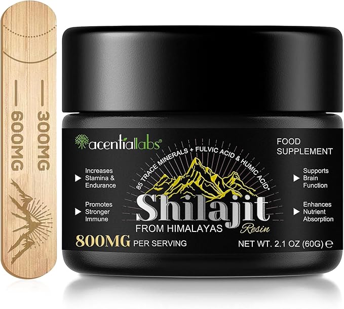 Shilajit Pure Himalayan Organic Shilajit Resin,Pure Shilajit with 85+ Trace Minerals & Fulvic Acid for Energy and Immune of Men and Women 2.1 OZ (4 Months Supply)