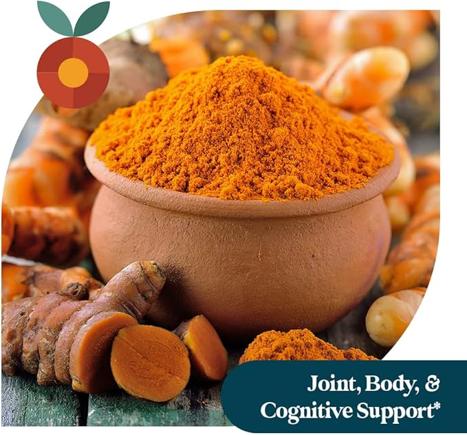 Pattern Wellness Turmeric Curcumin - 1300mg - 95% Curcuminoids with Bioperine Black Pepper Extract - Natural Joint, Health & Cognitive Support - Non-GMO, Gluten Free - 120 Capsules