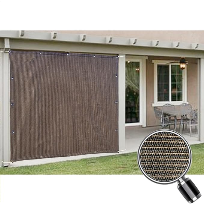Alion Home Sun Shade Privacy Panel with Grommets and Hems on 4 Sides for Patio, Awning, Window, Pergola or Gazebo - Mocha Brown (8' X 26')