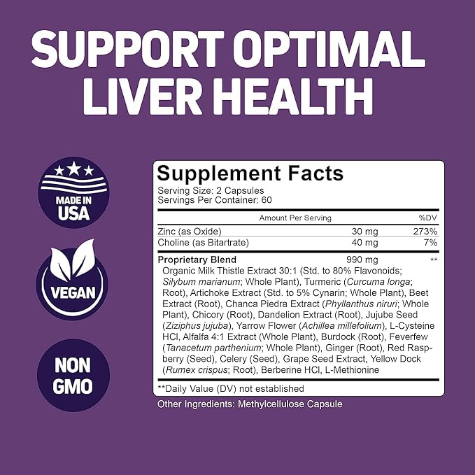 Liver Cleanse Detox & Repair Formula with Milk Thistle - Artichoke and Herbs Liver Health Support Supplement - Prostate Support Supplement for Men's Health | with Saw Palmetto & Less Urination