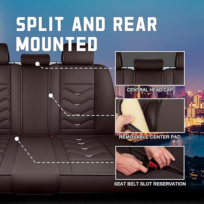 CTDS Car Seat Covers for Chevy Equinox 2005-2026, Stylish Sport Seat Cover, Premium Nappa Leather Car Seat Cover. Automobile Seat Covers Sets.(Standard 5 Seats/Coffee Color)