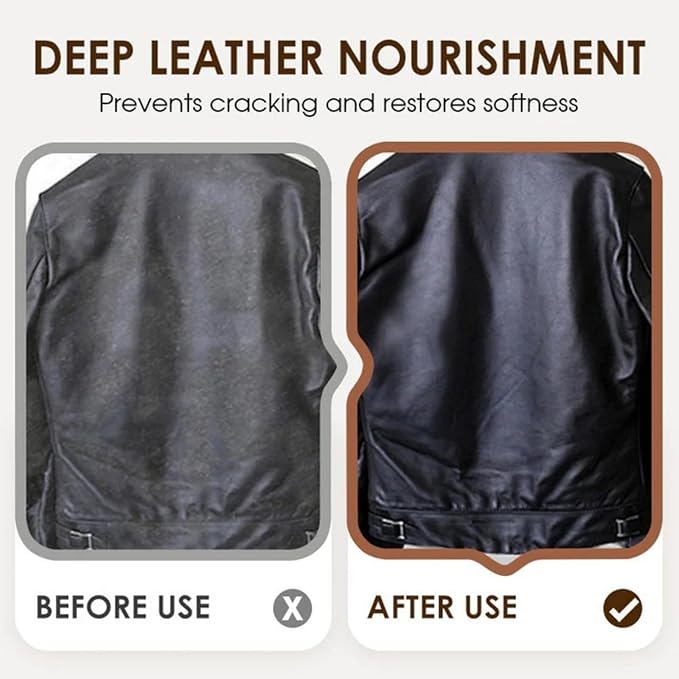 2-in-1 Leather Cleaner and Conditioner, Leather Furniture Cleaner and Conditioner, Car Interior Cleaner Kit, Leather Repair Care Restores Softness, for Couch, Jacket, Shoes, Car Seats (2pcs)