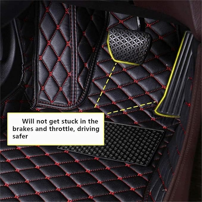 Custom Car Mats All Weather Fit Automotive Floor Mats PU Leather Protector Mat for Most Sedan, SUV, Truck Floor Mats (Black and Blue Side)