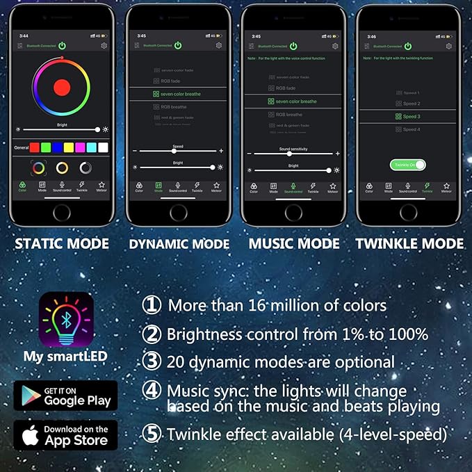 Twinkle 16W Dual Port Bluetooth APP Control Music Sync Fiber Optic Light Source RGBW Light Box Engine Diver for Car Starlight Headliner Home Indoor Star Ceiling Decoration