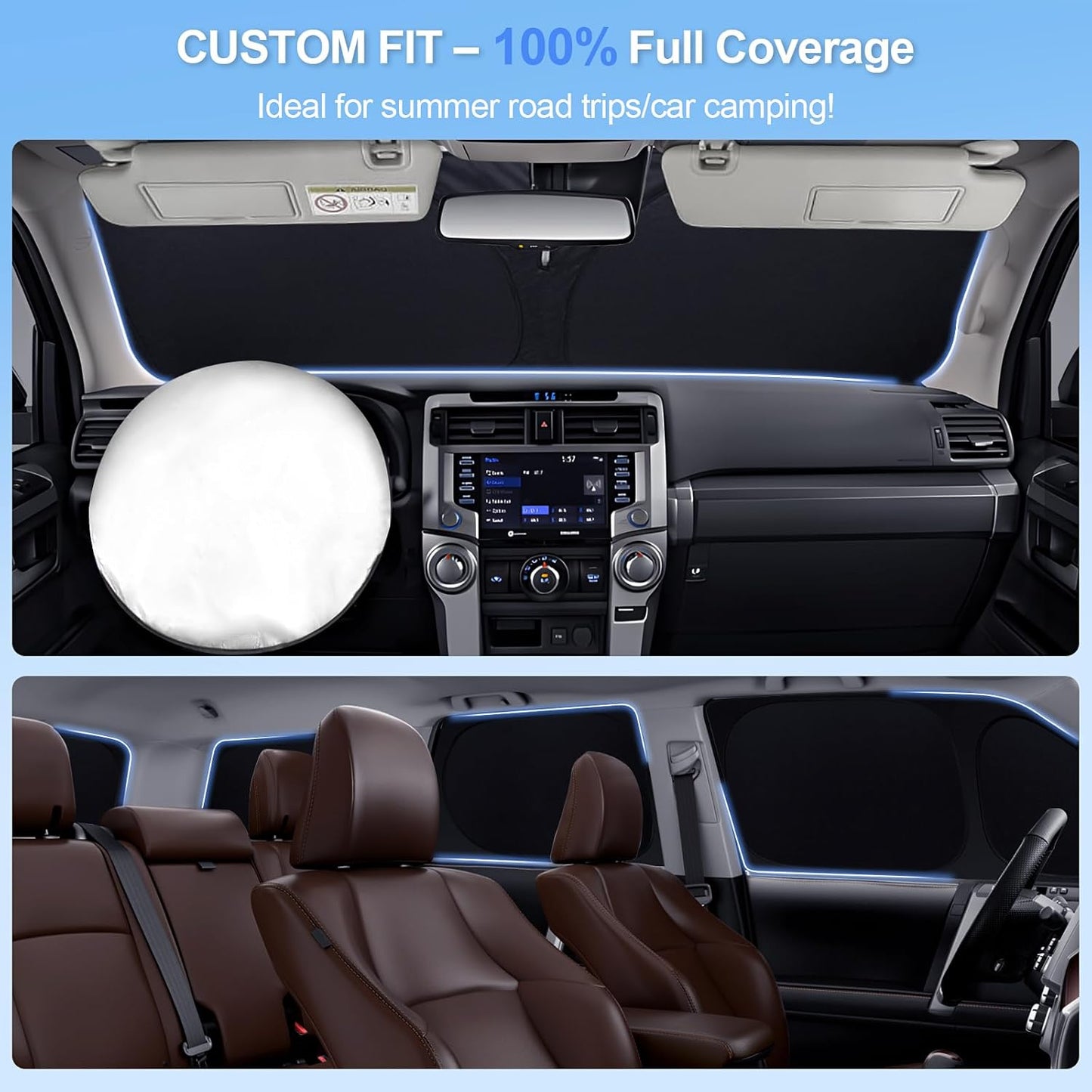 8pcs Car Window Shades for Honda Civic2022-Present Accessories,Windshield Side Rear Full Sunshade,Sun Visor UV Blocking, Privacy Protection and Blackout for Camping Outdoor(Not Hatchback)
