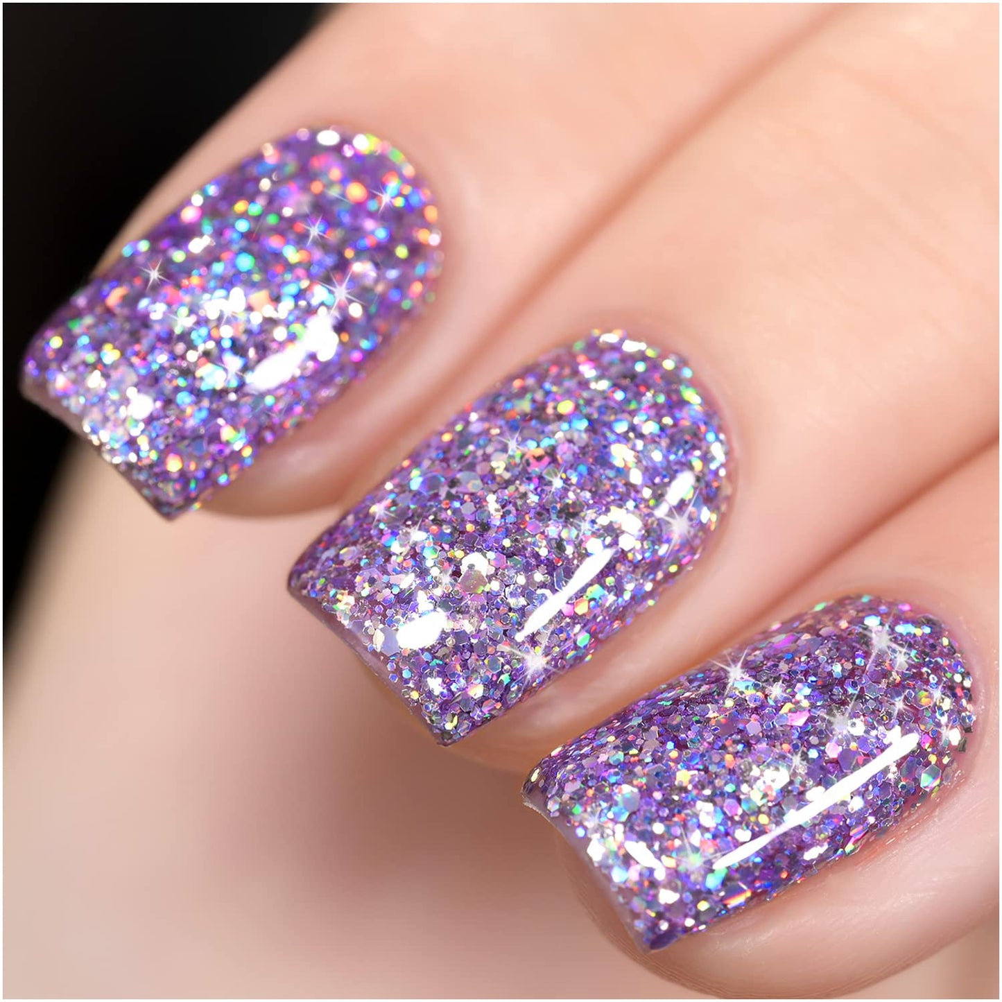 Gaoy Glitter Gel Nail Polish, 16Ml Lavender Purple Sparkly Gel Polish, Diamond Shiny Glitter Soak Off Uv Gel For Nail Art, 1116