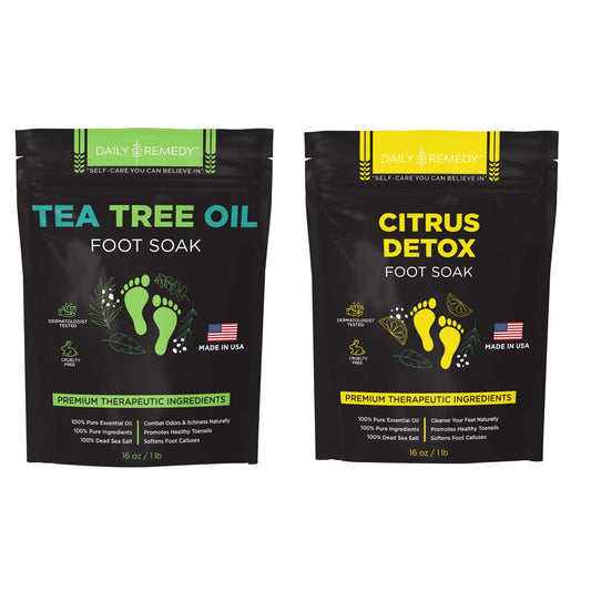 Daily Remedy Tea Tree Oil & Citrus Foot Soak Set, Pack Of 2, For Foot Pain, Odor, Sore Feet, Athletes Foot, Soften Calluses - Na