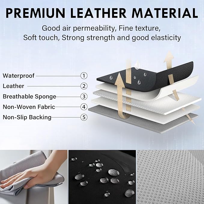 Coverado Car Seat Covers Full Set, Seat Covers for Cars, Pink Car Seat Protector Waterproof, Nappa Leather Car Seat Cushion, Car Seat Covers Front Seats and Back Fit for Most Cars