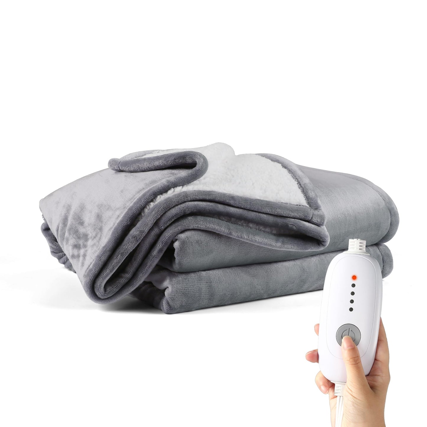 Heated Blanket Electric Blanket Full Size 72''x84'', Soft Flannel Heating Blanket with 1-10 Hour Auto Off - 6 Heat Settings - Machine Washable - Dark Grey