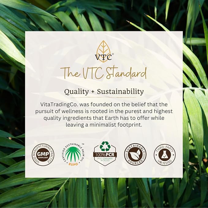 VTC VitaTradingCo. 100% Pure C8 MCT Oil | 3X Distilled Caprylic Acid | Healthy Fat for Clean Energy | Sustainably Sourced | Non-GMO, Paleo, Keto | 32oz, 64 Servings (Unflavored)