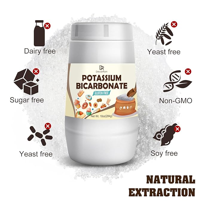 Potassium Bicarbonate 10oz - 100% Pure Potassium Bicarbonate Powder for Plants, Cakes, Wine Making, Leavening - Food Grade Potassium Bicarbonate Powder Leavening Agent for Baking, Cookies, Snacks