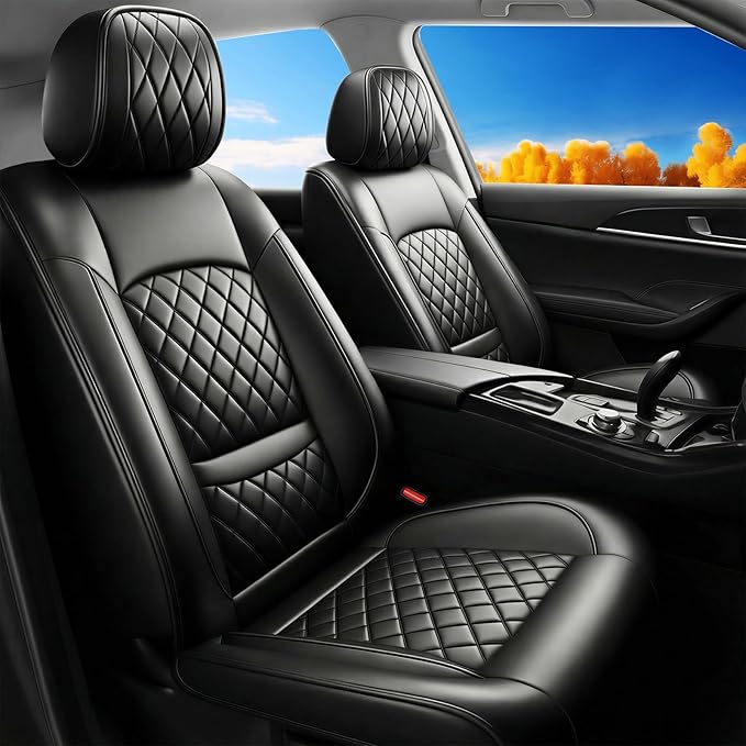 Fit RDX Car Seat Covers for Acura RDX 2010-2025 2026 - Premium Leather, Waterproof, All-Weather, Airbag Compatible, Anti-Slip, Breathable, Easy Install, Seat Protectors, Full Set, Black