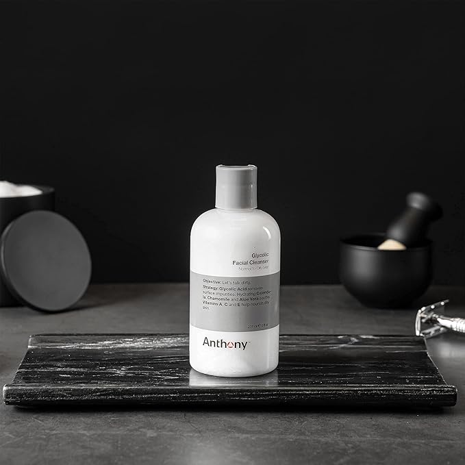 Anthony Glycolic Facial Cleanser, Normal to Oily Skin 8 Fl Oz, and Anthony Facial Scrub, 8 Fl Oz