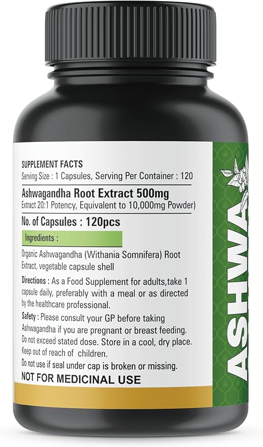 MUFASA Organic Ashwagandha Equivalent 10,000 mg - 120 Vegan Capsules - Pure Organic Ashwagandha Powder and Root Extract Capsules - Stress Relief, Mood Enhancer - 4 Month Supply