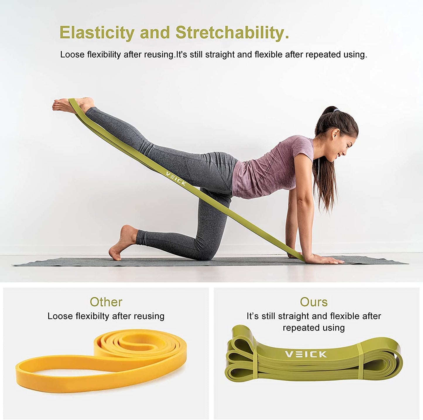 VEICK Resistance Bands for Working Out, Exercise Bands, Workout Bands, Pull Up Assistance Bands, Long Heavy Stretch Bands Set for Men and Women, Power Weight Gym at Home Fitness Equipment
