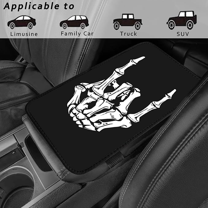Cool 12 Gauge Vehicle Center Console Armrest Cover Pad,Bullet Car Accessories Soft Middle Console Cushion Pad,Auto Arm Rest Mat Decor Bullets Gifts for Women Men Dad for Most Vehicle SUV Truck