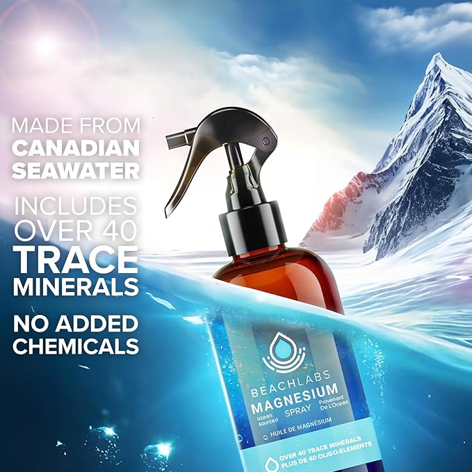 Magnesium Oil Spray - Ocean-Sourced Magnesium for Daily Wellness | 100% Natural with 40+ Trace Minerals | 8 fl oz