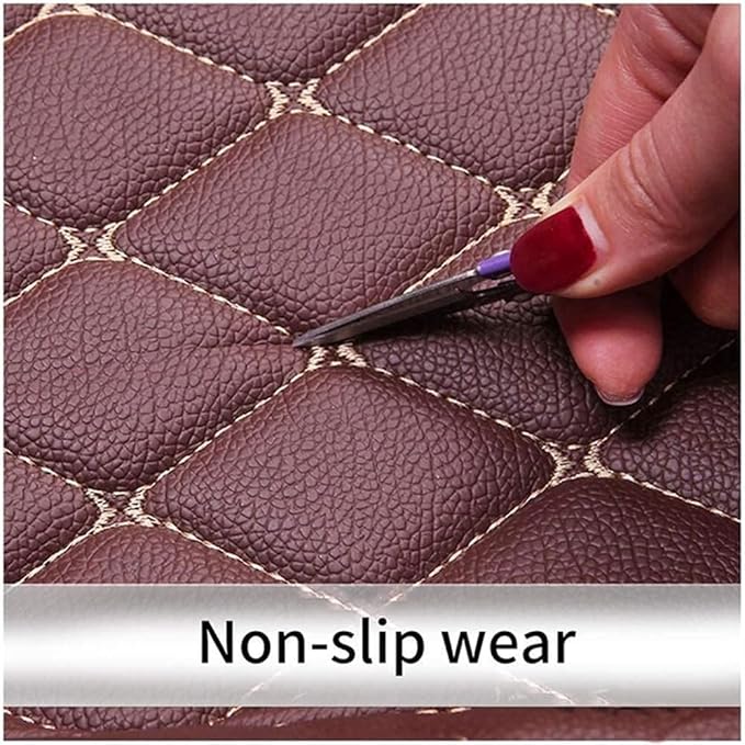 Custom Car Mats All Weather Fit Automotive Floor Mats PU Leather Protector Mat for Most Sedan, SUV, Truck Floor Mats (Black Beige)