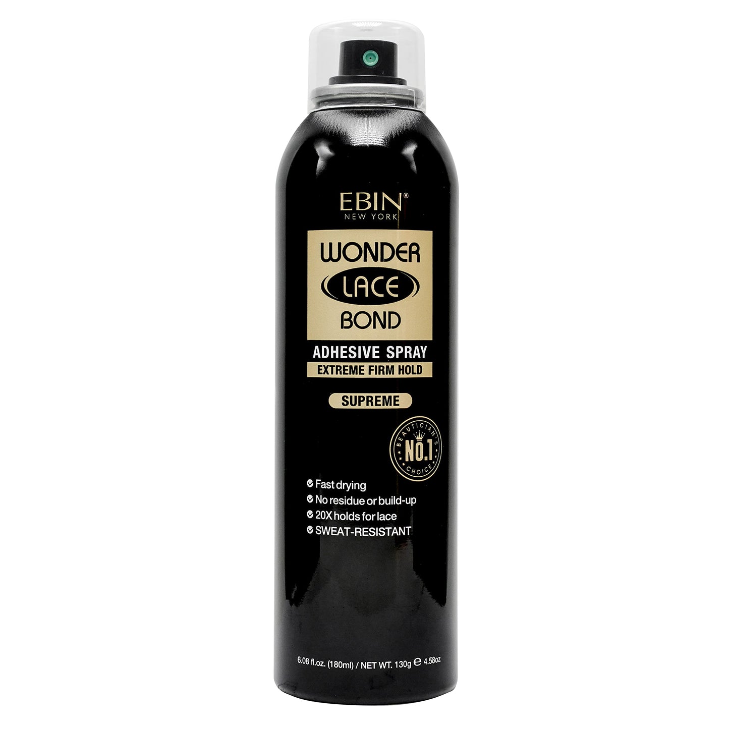 Wonder Lace Bond Adhesive Spray Supreme - Extreme Firm Hold 6.08Oz/ 180Ml | Active Use, Fast Drying, No Residue, No Build-Up, Po