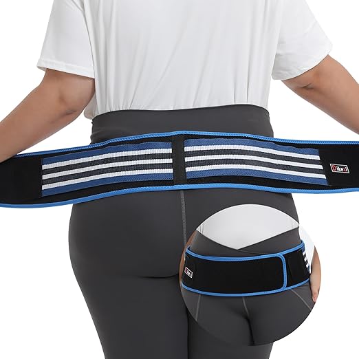 Sacroiliac SI Joint Hip Belt for Women Men-Alleviate Sciatica|Pelvic|Back|Lower Back Support, Pelvic Support Belt, Adjustable Lumbar Pain Relief, Trochanter Belt Blue, M(Hip Size 32"-47")