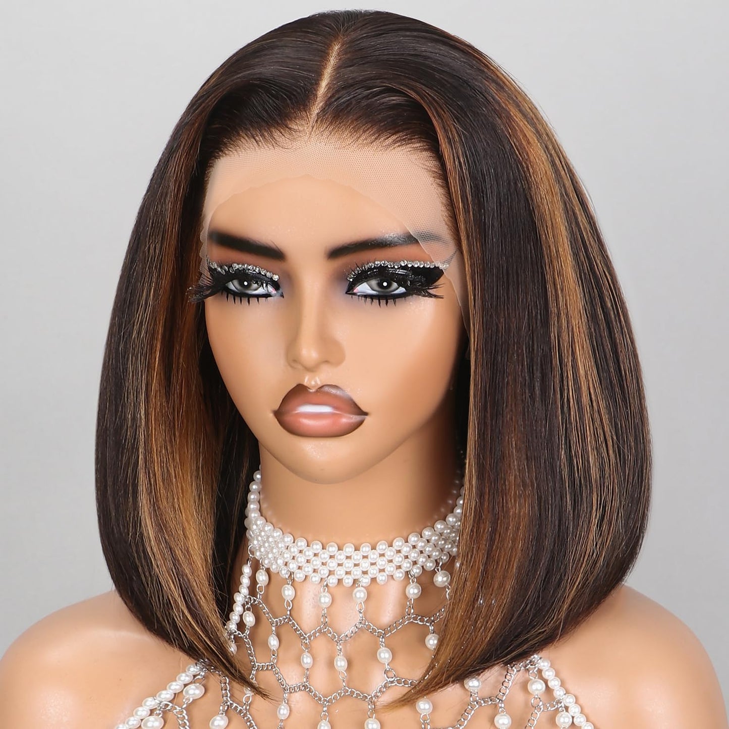 Superlook Fb30 Ombre Bob Wig Human Hair Real 210% Density Ready To Go Glueless Wig 12A Straight Highlight Bob Wigs Human Hair Pr