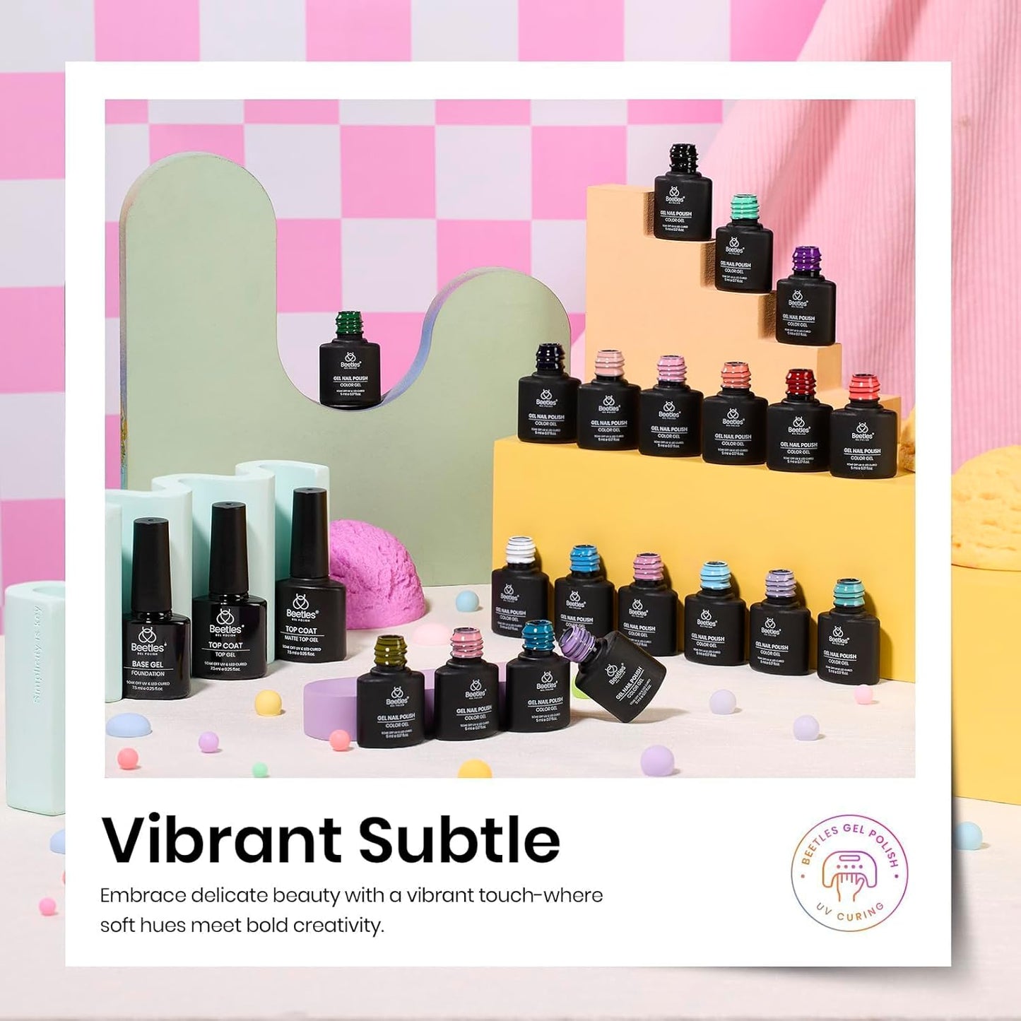 44-Piece Gel Nail Polish Kit | UV Light | 24 Colors | Base & Top Coats | Gifts for Women