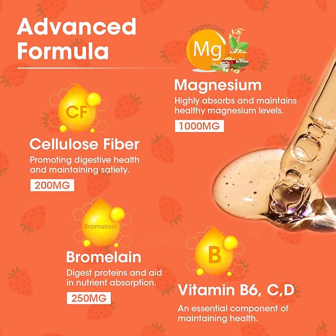 Magnesium Glycinate Liquid Drops,1000 mg Liquid Magnesium Supplement with Bromelain, Vitamin B6 C D, High Absorption Magnesium Complex for Night, Muscle & Energy Support, 1 Fl Oz (Pack of 2)