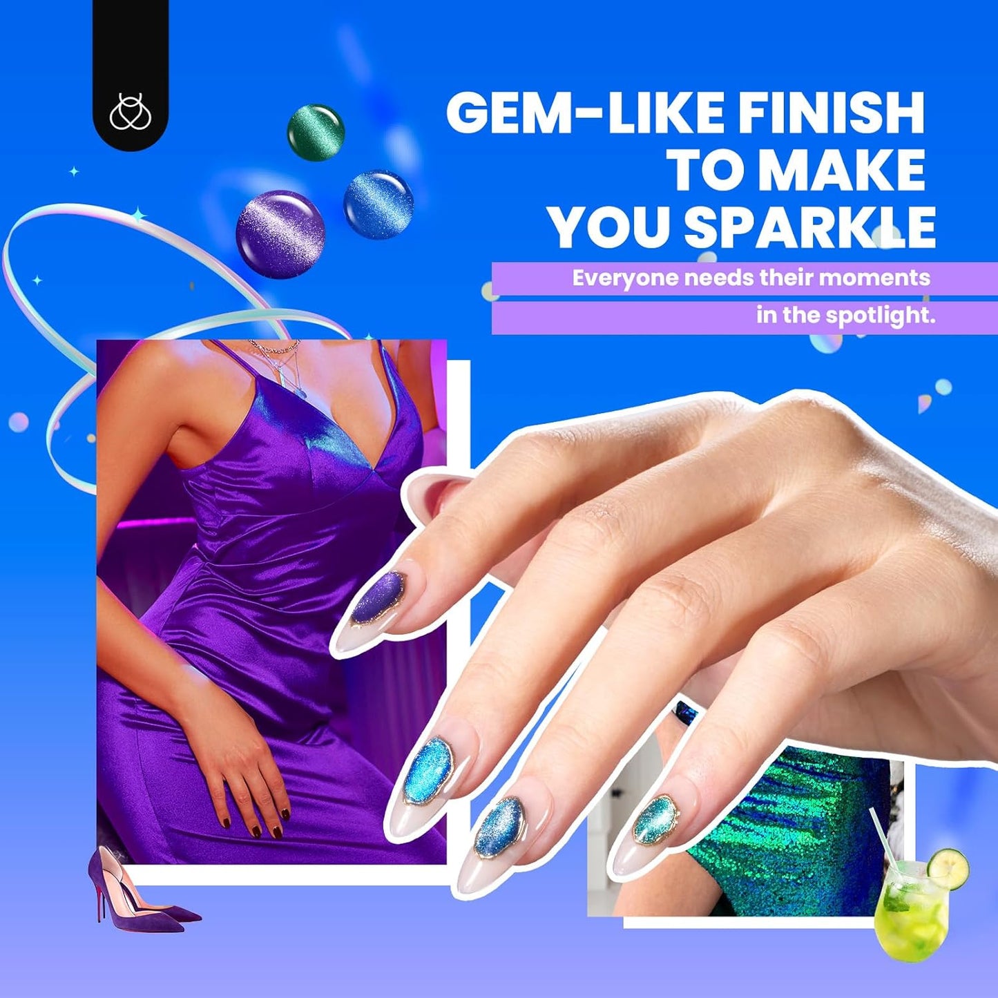 44-Piece Gel Nail Polish Kit | UV Light | 24 Colors | Base & Top Coats | Gifts for Women