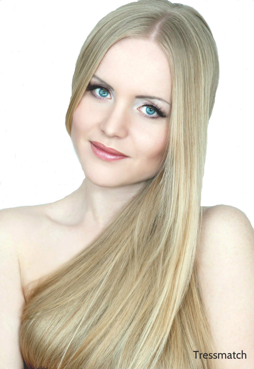 Tressmatch16   -18'' Remy Human Hair Clip In Extensions Thick To Ends Wheat/Natural/Medium Blonde (#16) 9 Pieces Full Head Volum