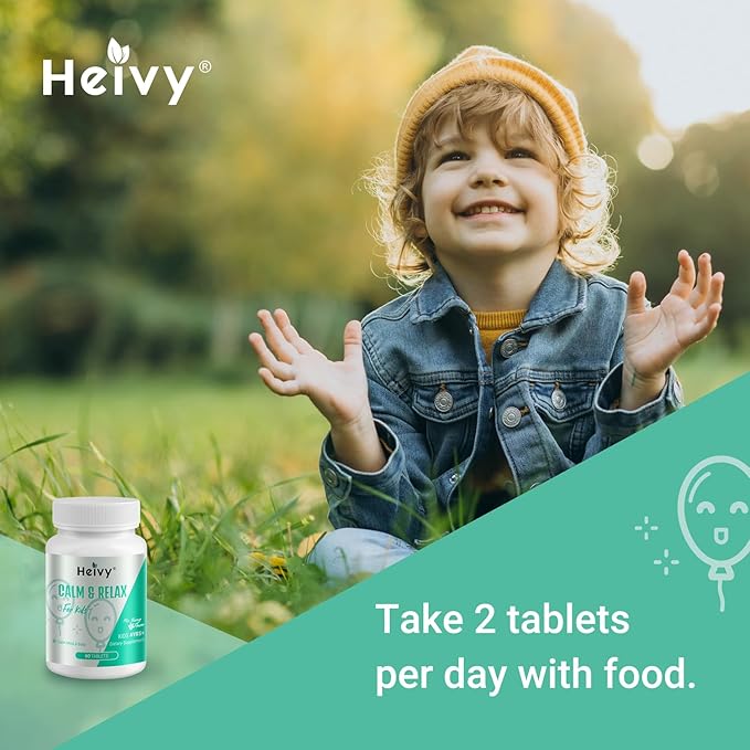 Kids Calming Supplement, Contains Magnesium Glycinate & Vitamin B6, Support Kids Calm & Relax, Calm Mind and Body, Berry Flavor for Kids Age 4+ (60 Servings)