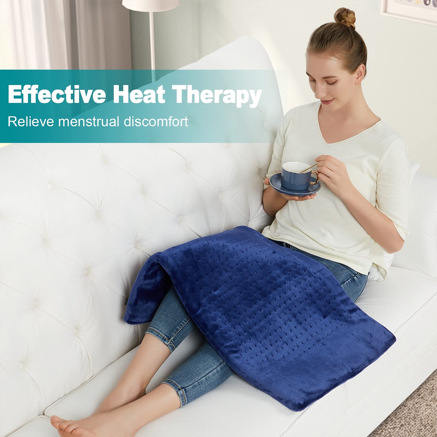 Heating Pad for Back Pain Relief, CAROMIO 33"x17" Extra Large Electric Heating Pads for Cramps Neck and Shoulders, Moist & Dry Heat Therapy,2H Auto Off,4 Temperature Settings,Machine Washable
