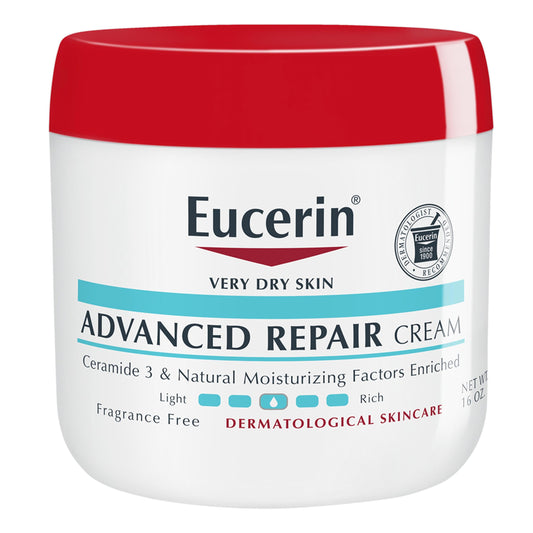 Eucerin Advanced Repair Body Cream, Fragrance Free Body Cream For Dry Skin, 16 Oz Jar