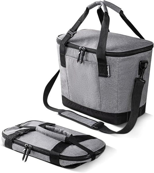 CleverMade Collapsible Insulated Cooler Bag – Leakproof Soft Cooler for Beach, Travel, Car – Bottle Opener