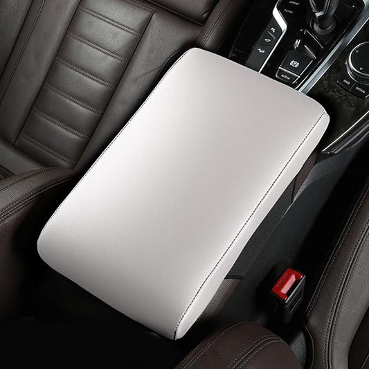 Car Armrest Cover Pad for Mazda CX-30 2020–2025 Premium Leather Center Console Armrest Cushion Pad Anti-Scratch Waterproof Auto Interior Accessories White Style