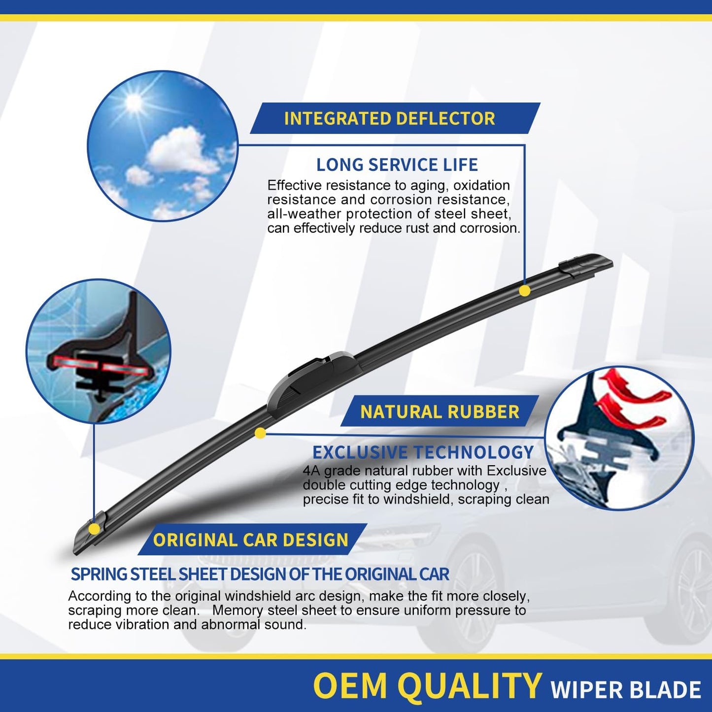 3 wipers Replacement For 2007 2008 2009 2010 2011 2012-2016 MAZDA CX9 CX-9 Original Equipment Replacement Windshield Wiper Blades Set 26"+17"+14" (Set of 3) J HOOK