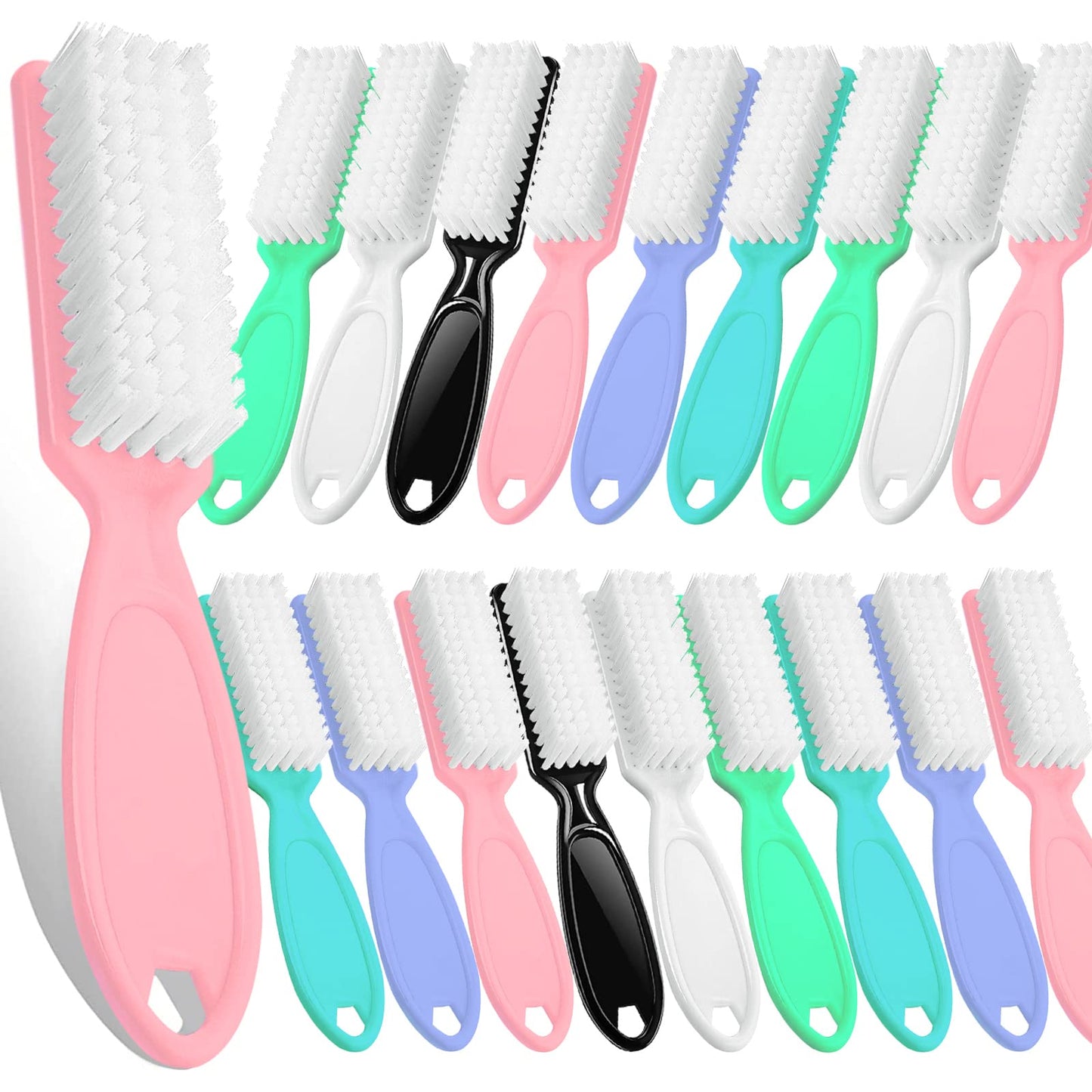 Hofason 20Pcs Handle Grip Nail Brush, Hand Fingernail Cleaner Brush Manicure Tools Scrub Cleaning Brushes Kit For Toes And Nails