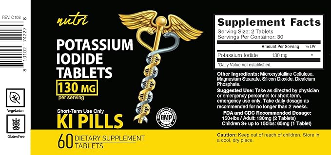 Nature's Fusions Potassium IodideTablets 130 mg - (60 Tablets)