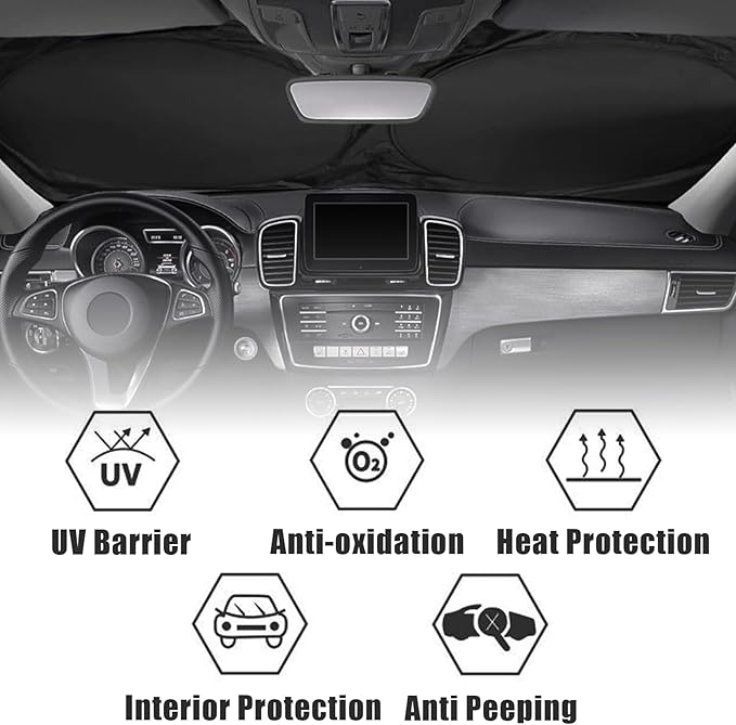 Beach Palm Car Windshield Sun Shade Foldable Sunshade Front Window Cover Sun Visor Protector Accessories (59x27.5 inches)