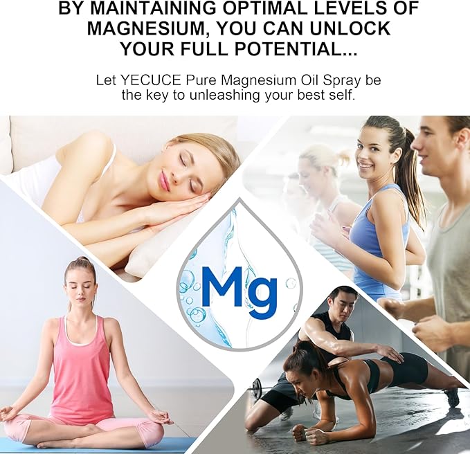 Magnesium Oil for Feet, Magnesium Oil, Pure Magnesium Oil Spray in Glass Bottle, Nourish The Skin, Alleviate Hair Loss, 2 fl oz